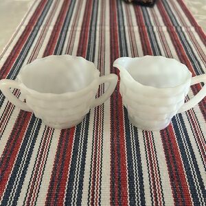 Milk Glass Vintage Cream & Sugar